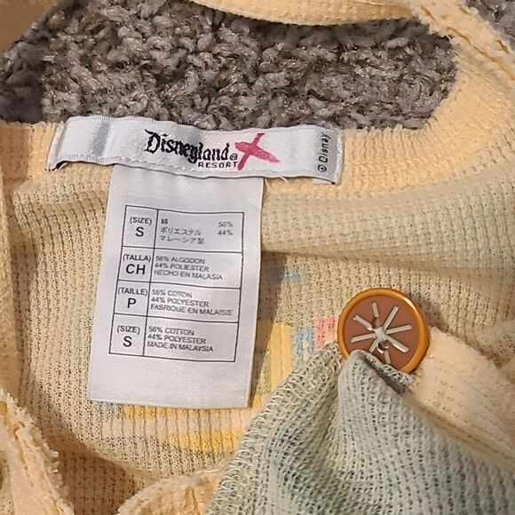 Disney Resort Women's Yellow Tank Top Mickey Mouse & Tinker Bell Small Waffle - Picture 7 of 7